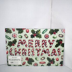 Hester & Cook 24 Merry Christmas Candy Placemat 18.5" x 12.5" NWT